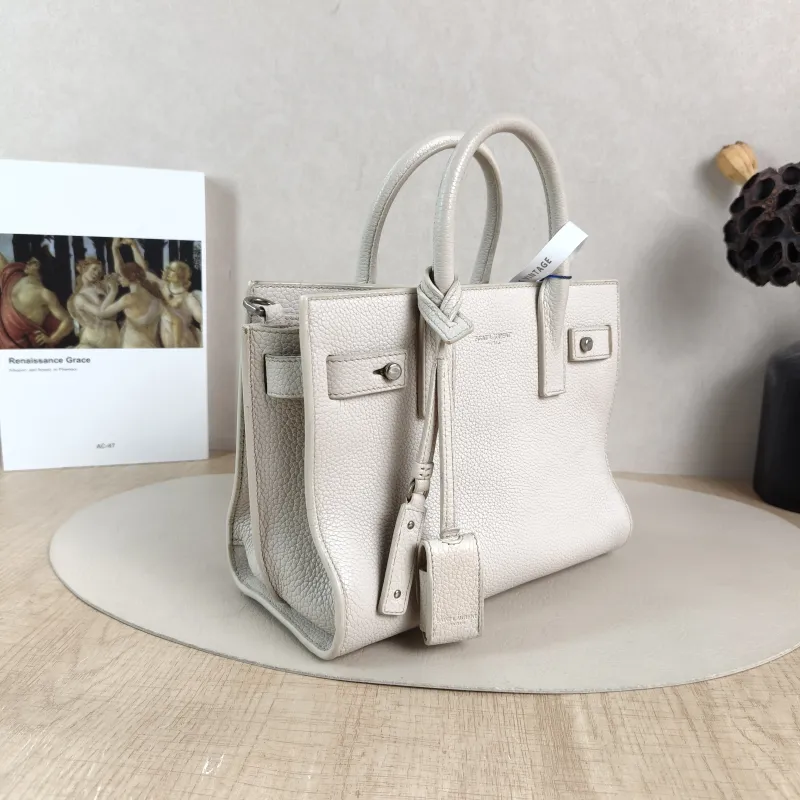 SAINT LAURENT Top Handle Bag SAC DE JOUR White Calfskinnano22 × 11 × 17.5 cm — cover view 5 of 5