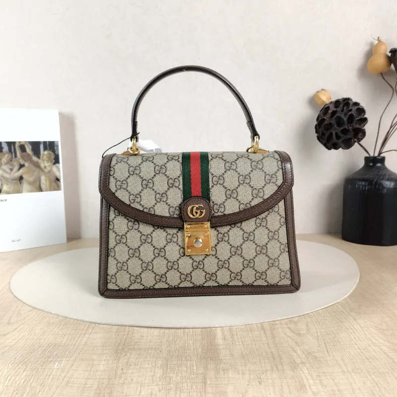 GUCCI Top Handle Bag Ophidia GG Messenger Bag Monogram PVC Medium 25 × 7 × 17.5 cm