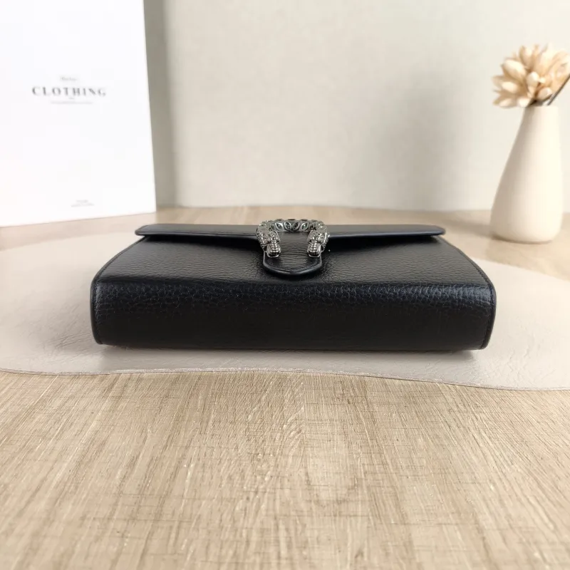 GUCCI Crossbody Bag Dionysus Collection Wallet woc Black Calfskin Mini 20 × 5 × 13 cm Conditioned — cover view 4 of 5