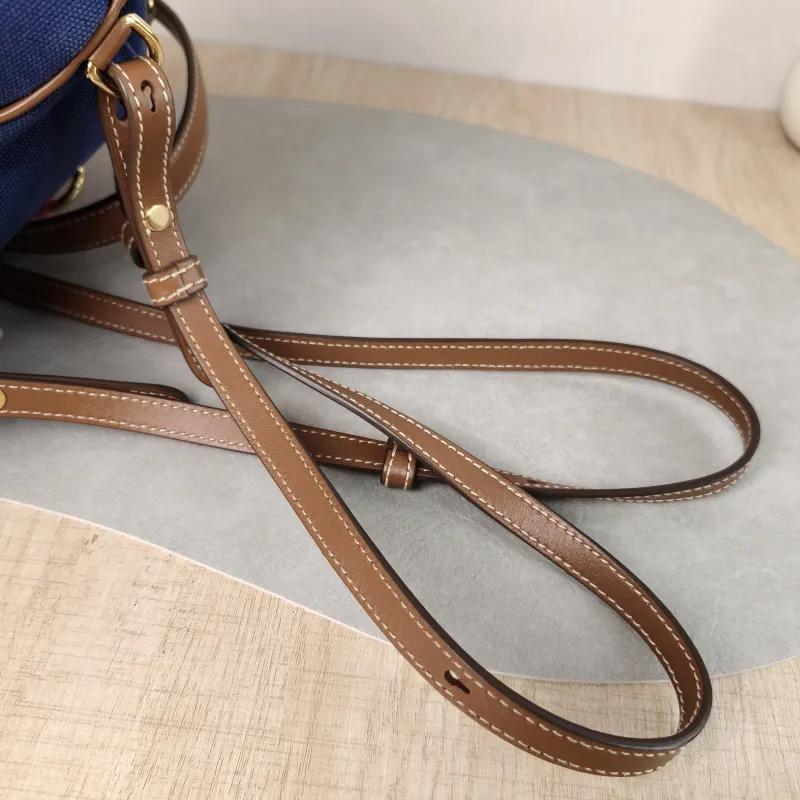 Miumiu Backpack Backpack Blue Brown Canvas Medium 18 × 11.5 × 22 cm — detail view 3 of 11