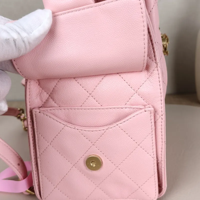 Chanel Backpack25bag Backpack Pink Grained Calfskin Medium23 × 14 × 23 cm — detail view 10 of 12
