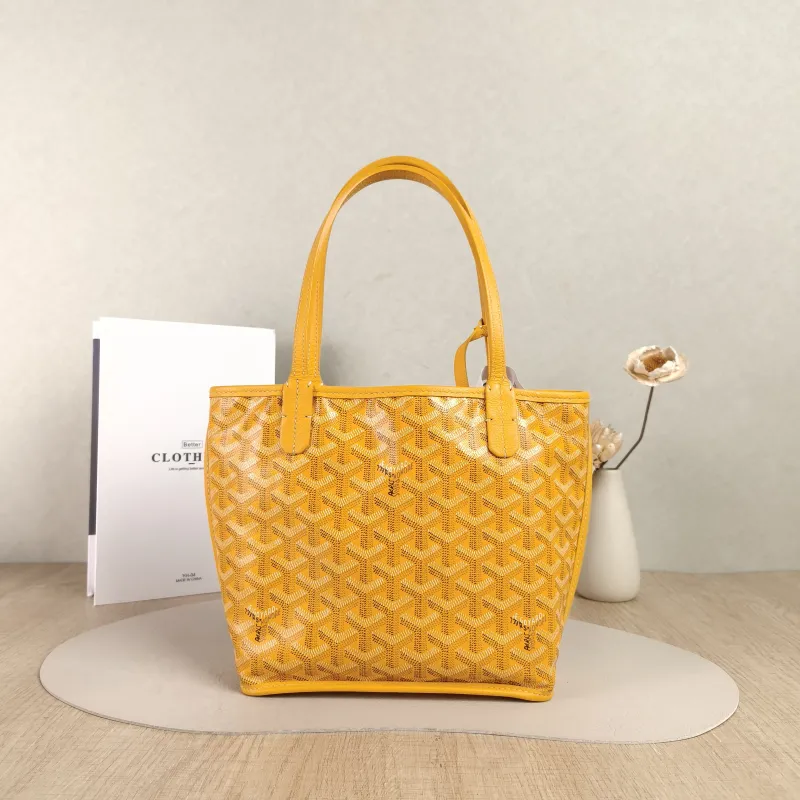 GOYARD Top Handle Bag ANJOU Shopping Tote Yellow PV Cmini19.5 × 9 × 19.5 cm