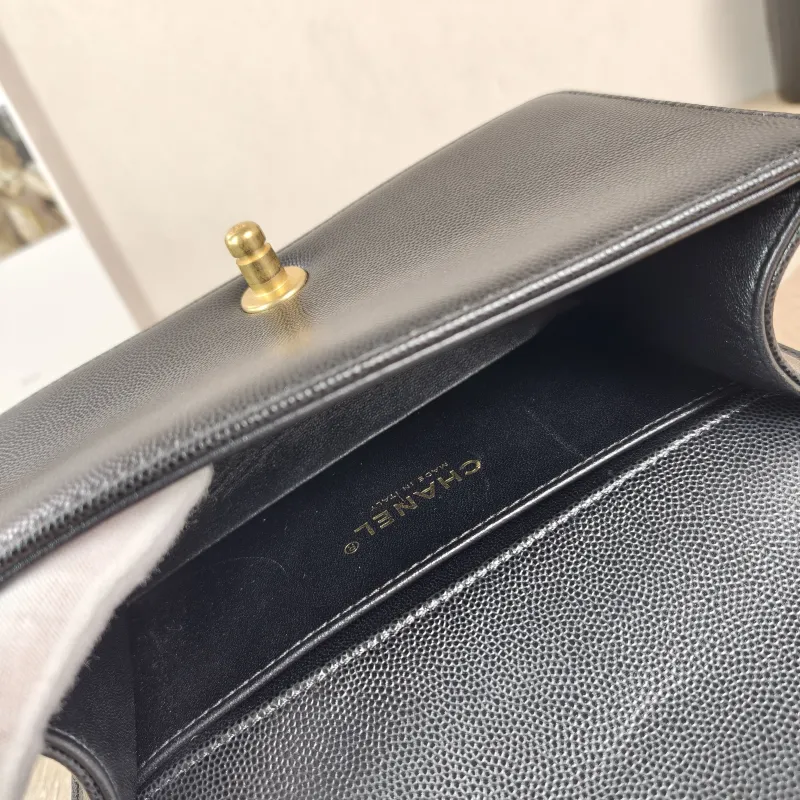 Chanel Crossbody Bag Le Boy​ Black Grained Calfskin Small 20.5 × 8.5 × 12 cm — detail view 9 of 11