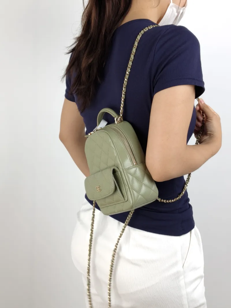 Chanel Backpack mini Backpack Collection Grained Calfskin One Size 13 × 9 × 18 cm — on-model view 1 of 3