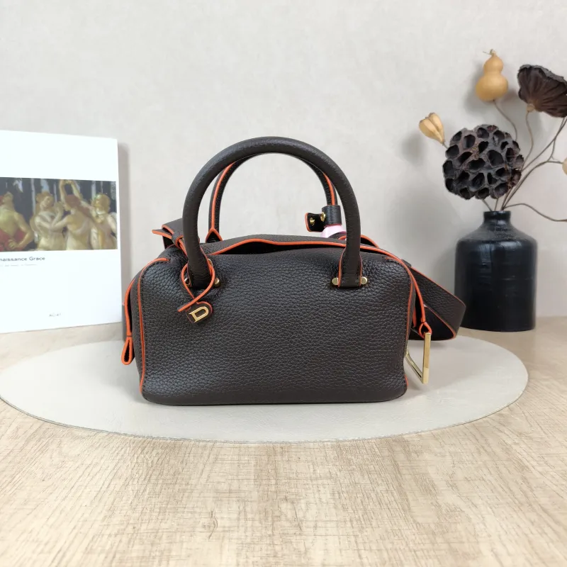 DELVAUX Top Handle Bag Cool Box Box Shoulder Bag Colorblock Calfskinmini21 × 11 × 13 cm