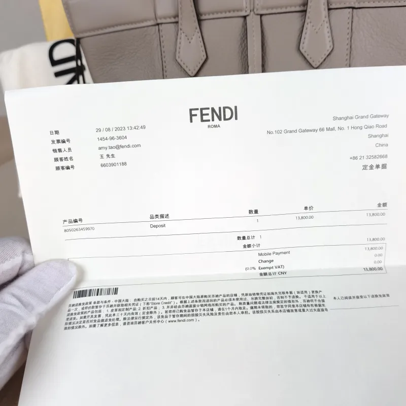 FENDI Crossbody Bagorigami Grey Calfskinmini18.5 × 15 × 15 cm — detail view 1 of 11