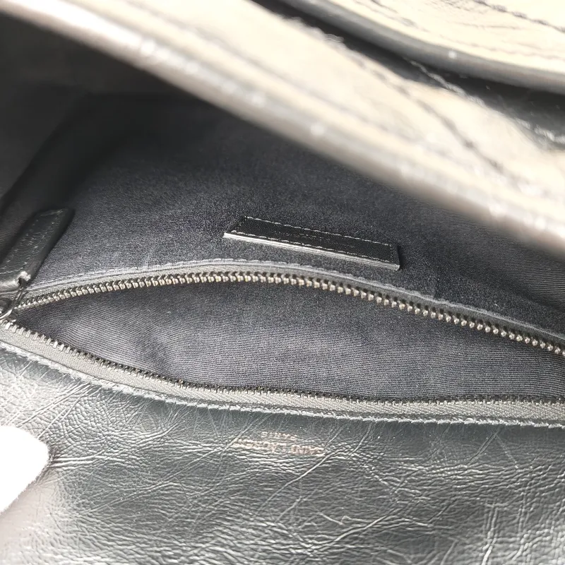 SAINT LAURENT Crossbody Bag Niki Black Waxed Leather Calfskin Medium 28 × 8.5 × 20 cm — detail view 14 of 14