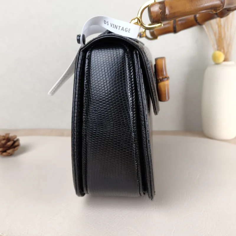 GUCCI Shoulder Bag Bamboo Collection Vintage Top Handle Bag Black Medium 26 × 7 × 16 cm — detail view 12 of 12