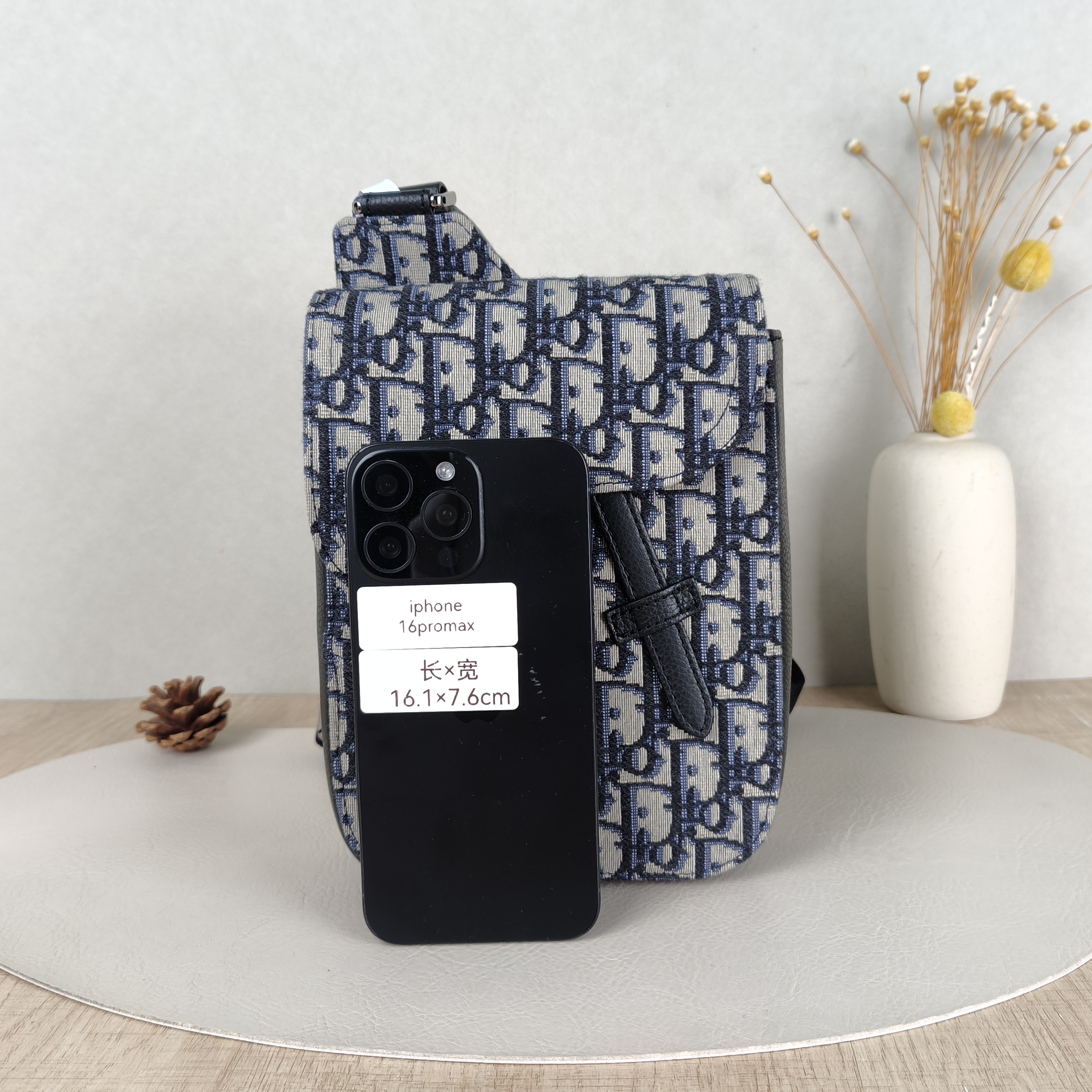 DIOR Crossbody Bag Saddle Edition Belt Bag Blue Canvas One Size16 × 5 × 21 cm — cover view 5 of 6
