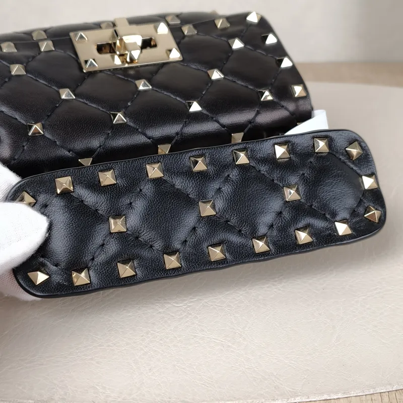 Valentino Shoulder Bag Rockstud Spike Shoulder Bag Black Lambskinmini14 × 6 × 10 cm — detail view 9 of 15