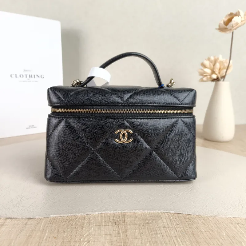 Chanel Crossbody Bag lp Box Bag Top Handle Crossbody Bag Black Calfskin 19.5 × 5 × 12 cm