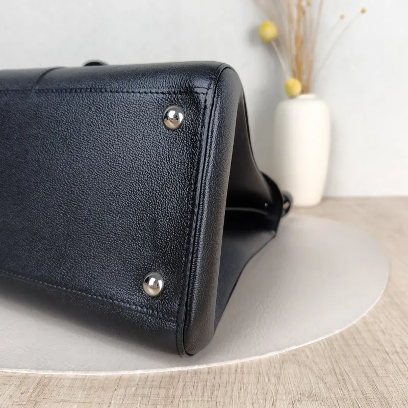 DELVAUX Top Handle Bag Brillant Black Calfskin Medium 29 × 15 × 22 cm — detail view 12 of 13