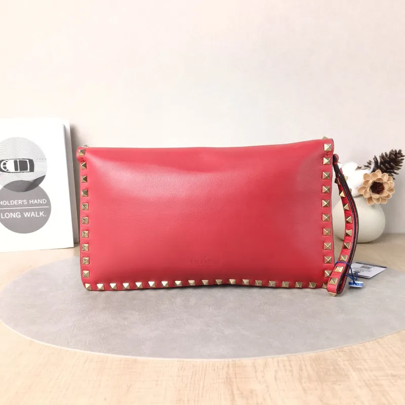 Valentino Clutch Clutch Red Lambskin One Size28 × 2 × 17 cm