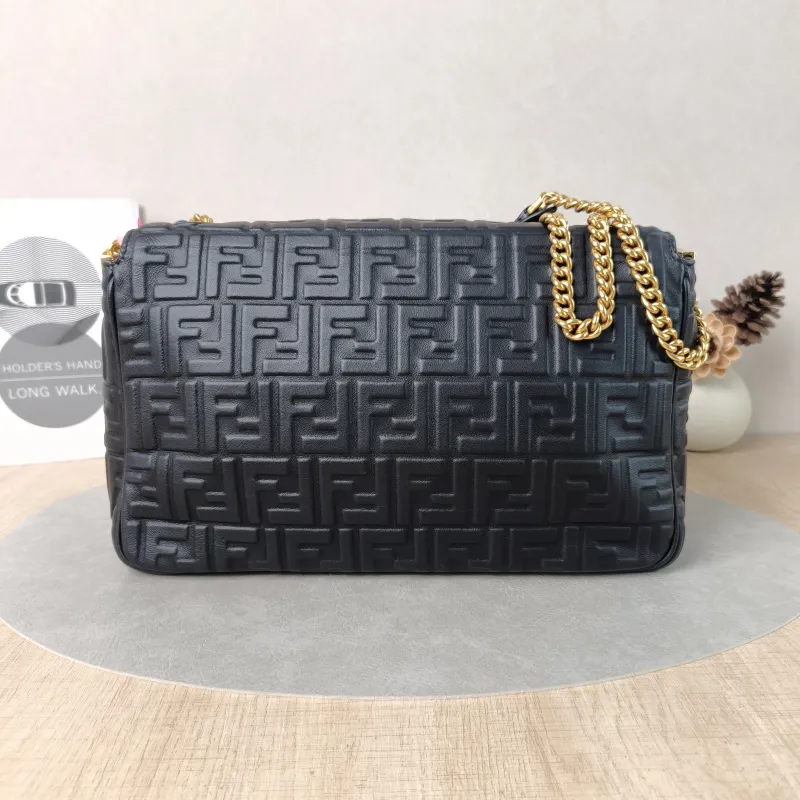 FENDI Crossbody Bag Baguette Baguette Bag Black Lambskin Large31 × 9 × 18 cm — cover view 5 of 5