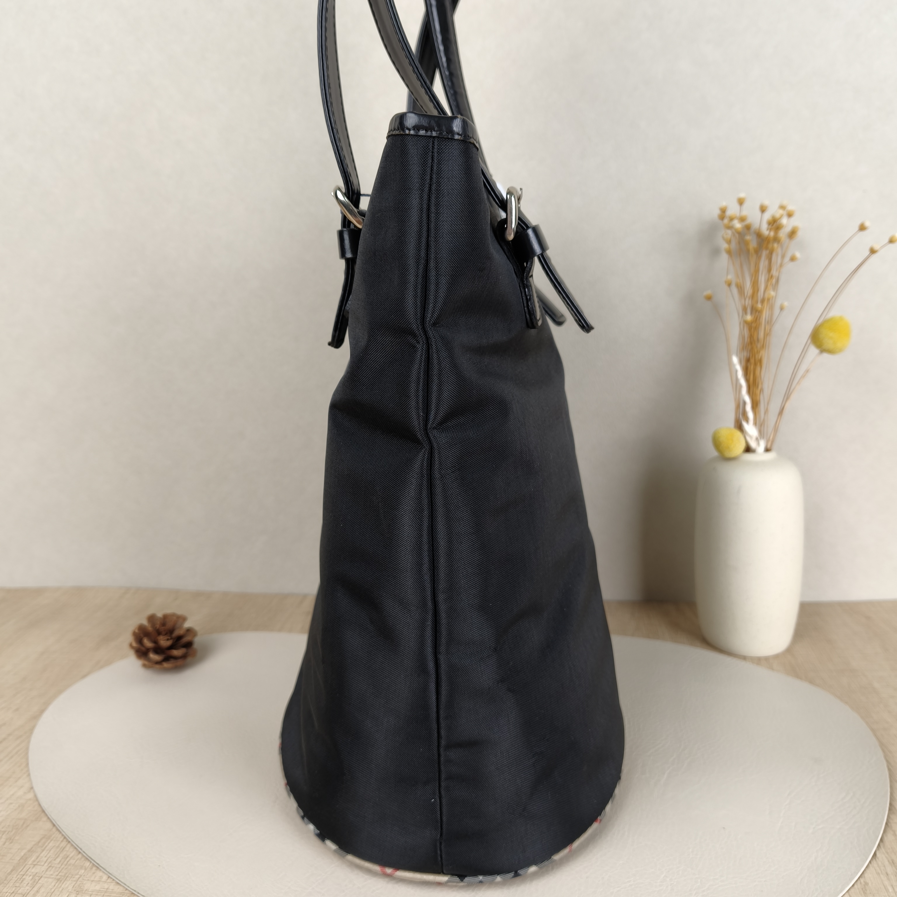 BURBERRY Top Handle Bag Tote Bag Black Nylon 27 × 19 × 32 cm — cover view 9 of 9