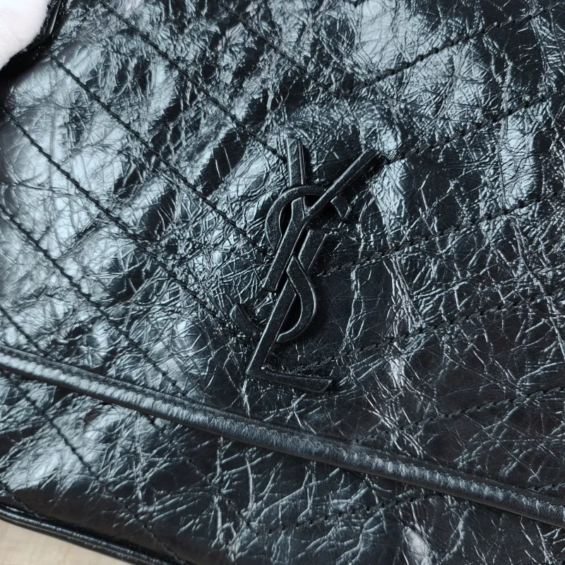 SAINT LAURENT Crossbody Bag Niki D Waxed Leather Calfskin Medium 28 × 8.5 × 20 cm — detail view 1 of 12