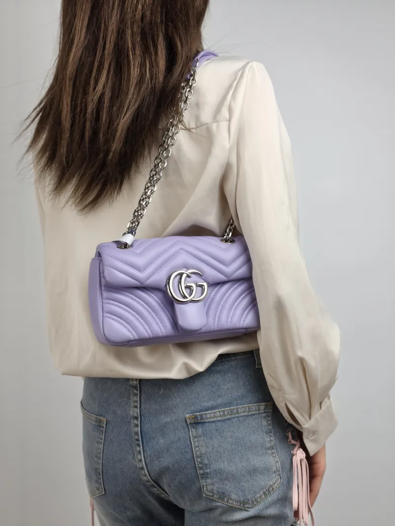 GUCCI Crossbody Bag GG Marmont Small Marmont 22 Lambskin Small 22 × 6 × 13 cm — on-model view 1 of 2