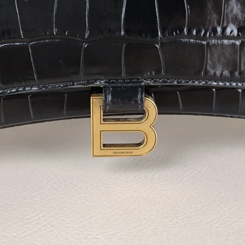 BALENCIAGA Shoulder Bag Hourglass Strech Hourglass Bag Black Calfskin One Size 35 × 6.5 × 16 cm — detail view 11 of 11