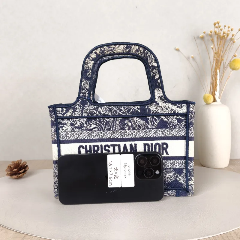 DIOR Top Handle Bag Book Tote Colorblock Canvasmini22.5 × 6 × 15 cm — cover view 5 of 5