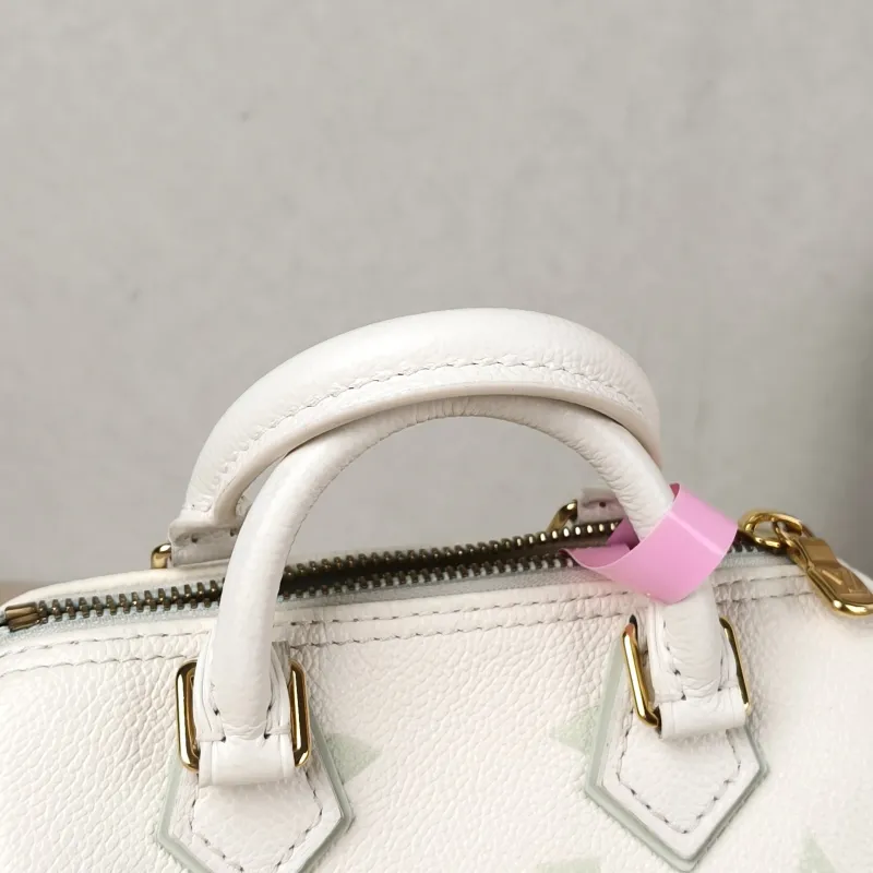 Louis Vuitton Crossbody Bag Speedy Nano White · Green Monogram Empreinte Embossed Calfskin nano 16 × 7.5 × 10 cm — detail view 10 of 11