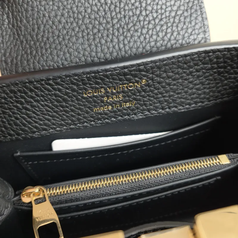 Louis Vuitton Crossbody Bag Capucines Black Calfskin Mini 21 × 8 × 14 cm — detail view 2 of 10