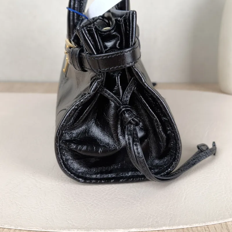 PRADA Shoulder Bag Bonnie Soft Lux Black Waxed Leathermini23.5 × 9 × 12 cm — detail view 13 of 13