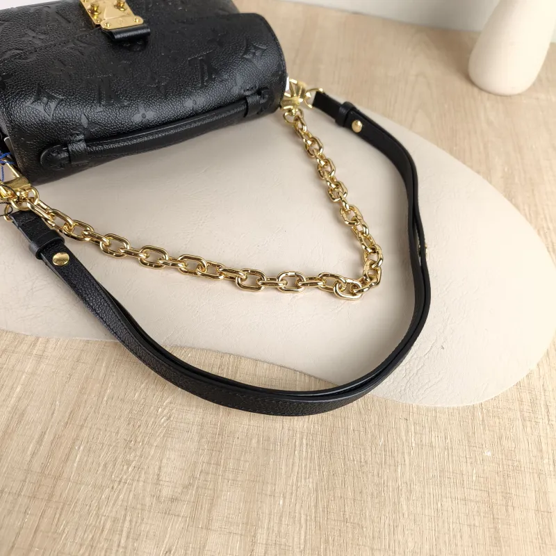 Louis Vuitton Crossbody Bag Pochette Métis East West Black Empreinte Embossed Calfskin Small 21.5 × 6 × 13.5 cm — detail view 15 of 15