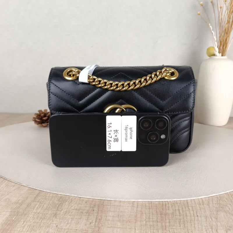 GUCCI Crossbody Bag GG Marmont Small Marmont 22Black CC alfskin Small22 × 6 × 13 cm — cover view 2 of 5