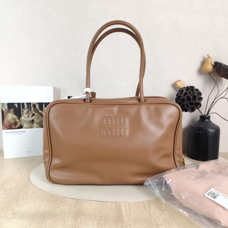 Miumiu Top Handle Bag Beau CC alfskin Large 34 × 10 × 23 cm — cover view 4 of 6