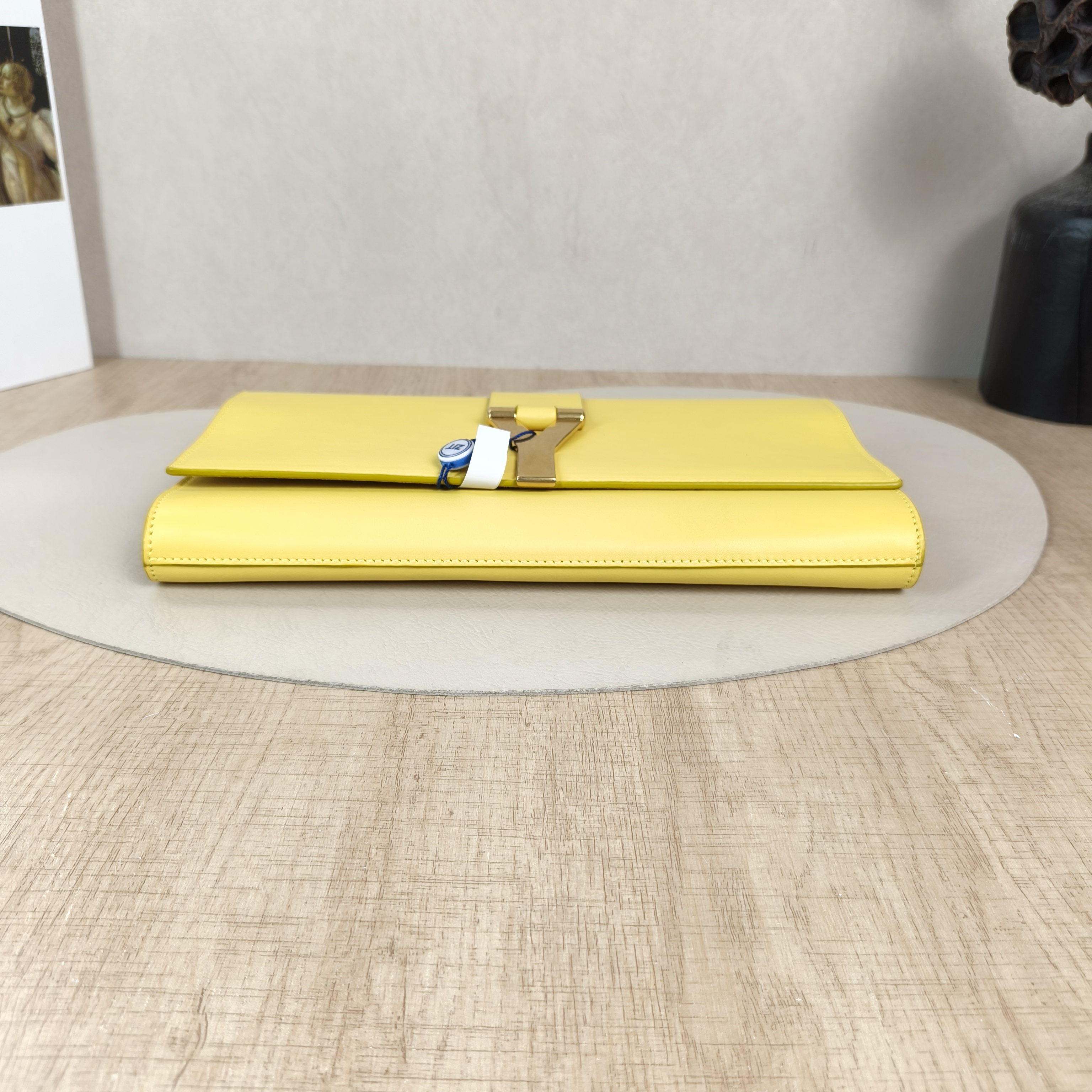 SAINT LAURENT Clutch Clutch Yellow Calfskin One Size28 × 2.5 × 16 cm — cover view 3 of 6