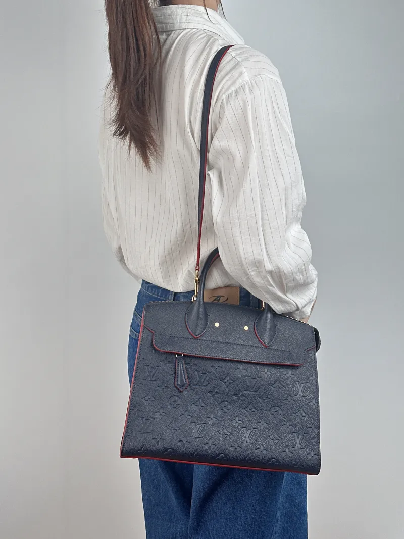 Louis Vuitton Top Handle Bag Pont Neuf Top Handle Bag Blue Calfskin 30 × 11 × 24.5 cm — on-model view 2 of 2
