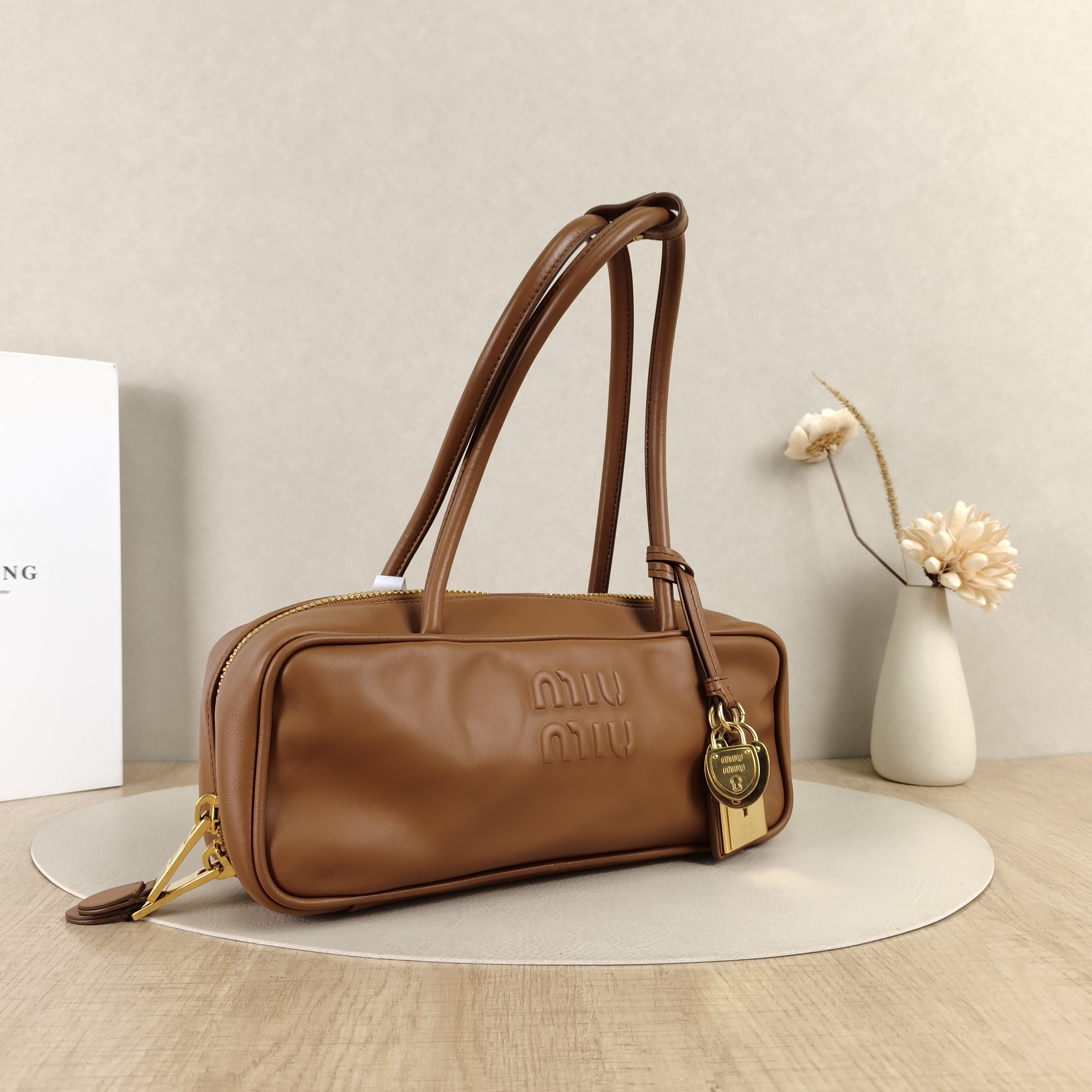 Miumiu Top Handle Bag Arcadie Collection Bowling Bag CC alfskin Large27 × 9 × 12 cm — cover view 2 of 8