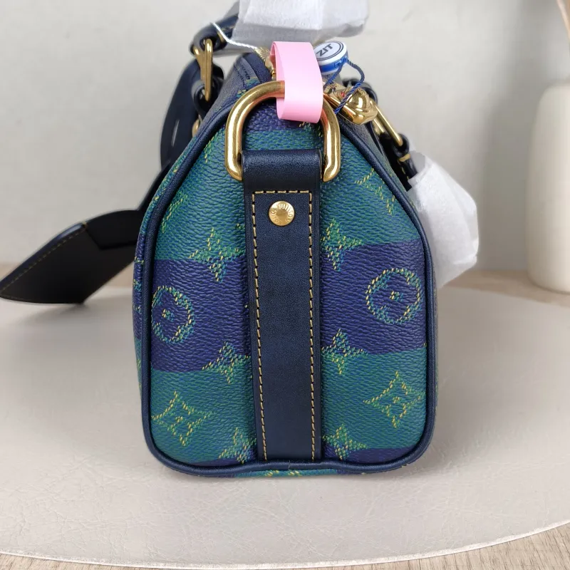 Louis Vuitton Crossbody Bag Keepall 25 Green Blue Monogram PVC Medium 25 × 11 × 15 cm — detail view 8 of 11