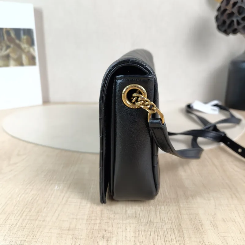 SAINT LAURENT Shoulder Bag Shoulder Crossbody Bag Black with Gold-Tone Hardware Lambskin One Size26 × 4 × 14 cm — detail view 1 of 13