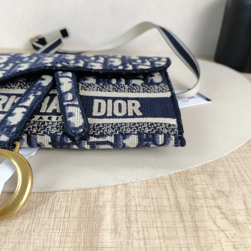 DIOR Belt Bag Saddle Belt Bag Blue Canvas One Size 21 × 3 × 13 cm — detail view 8 of 13
