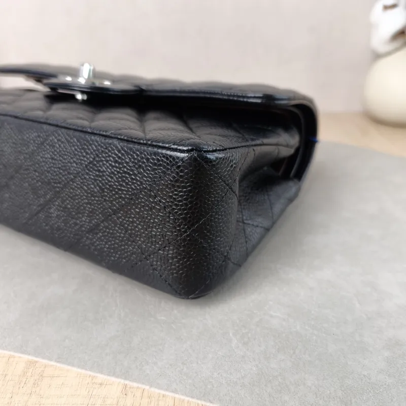 Chanel Crossbody Bag Classic Flap CF Black Grained Calfskin Small 23 × 6 × 14.5 cm — detail view 13 of 14
