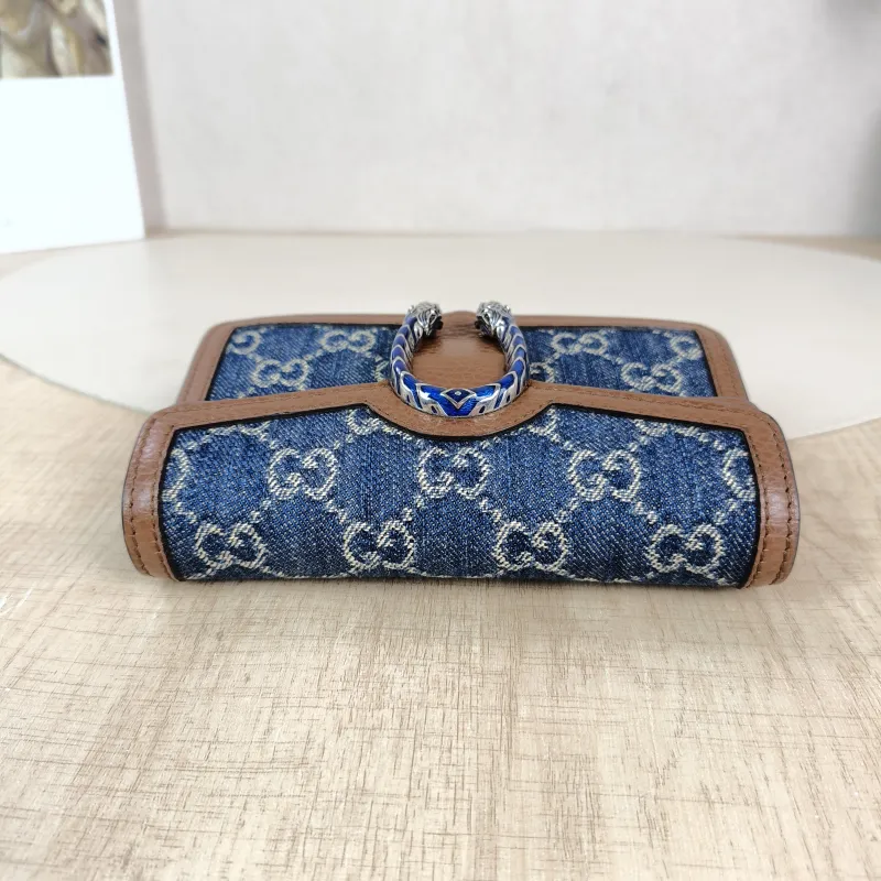 GUCCI Crossbody Bag Dionysus Blue Mini 16.5 × 4.5 × 10 cm — detail view 4 of 12