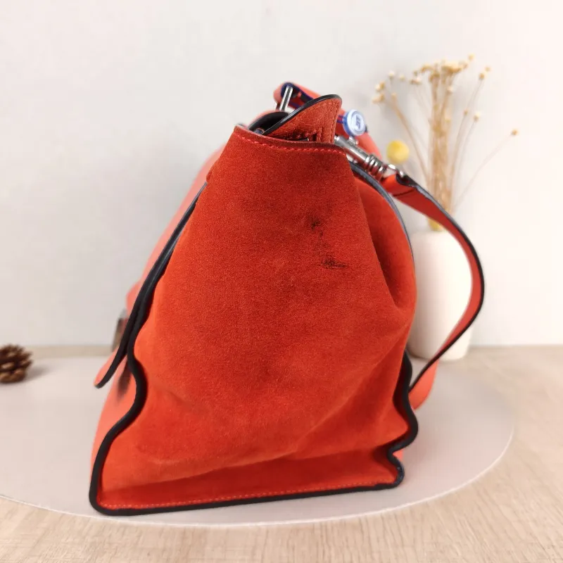 CELINE Crossbody Bag Trapeze Red Calfskin 30 × 17 × 23 cm — detail view 12 of 12