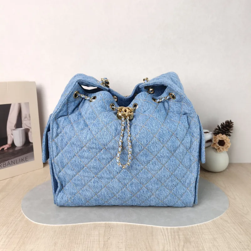 Chanel Shoulder Bag 25Bag Blue Medium 30 × 15 × 40 cm