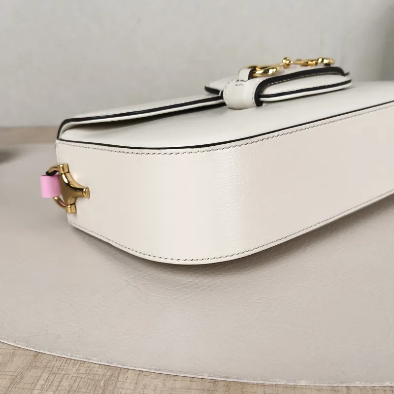 GUCCI Crossbody Bag Horsebit 1955 Horsebit Small White Calfskin Small24 × 5.5 × 13 cm — detail view 1 of 12