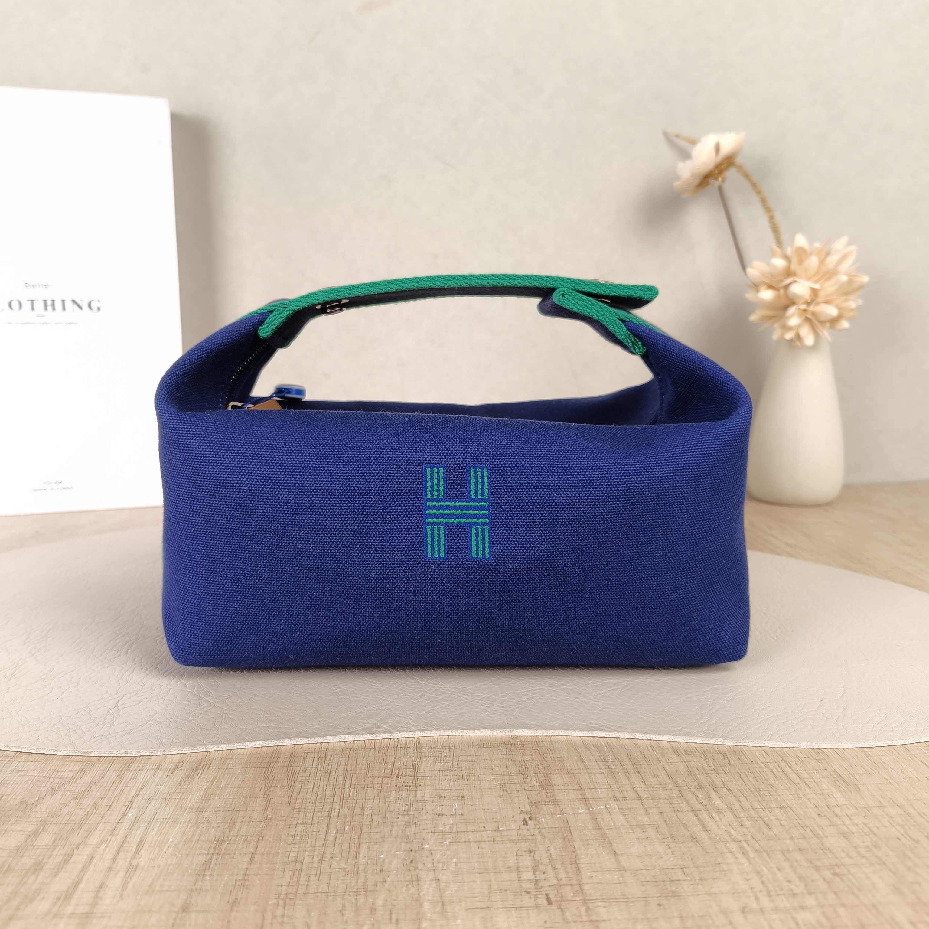 Hermès Top Handle Bagbride-a-brac Blue Canvas Small21 × 12 × 17 cm