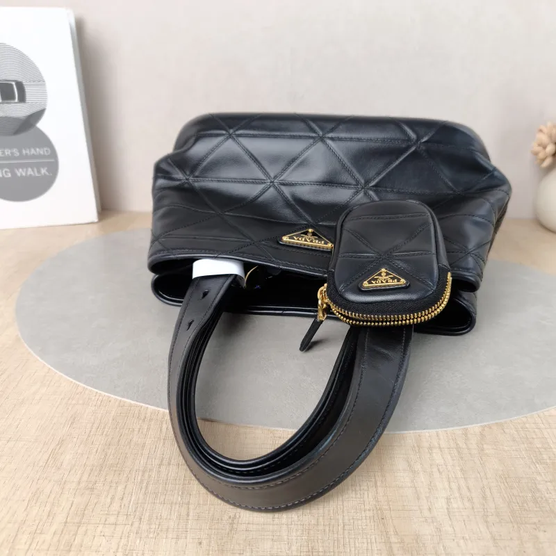PRADA Top Handle Bag Tote Bag Black Calfskin One Size 29 × 15 × 17 cm — detail view 7 of 14