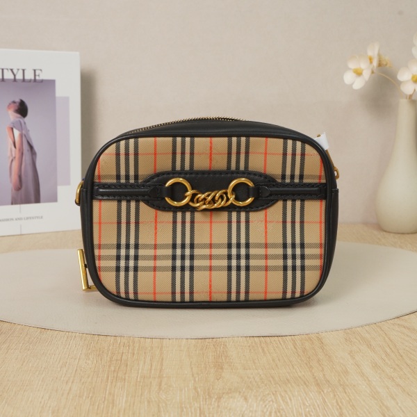 BURBERRY Belt Bag Monogram Black Canvas · Shoulder Strap · 18.5 × 5 × 14 cm