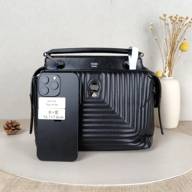FENDI Crossbody Bagdotcom click Top Handle Bag Black Lambskin One Size23 × 11 × 15 cm — cover view 4 of 5
