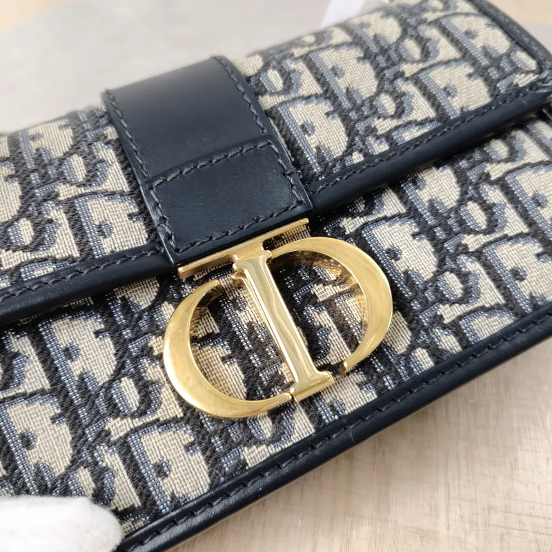 DIOR Crossbody Bag30 Montaigne East-West 30Blue Canvas Small21 × 6 × 12 cm — detail view 6 of 14