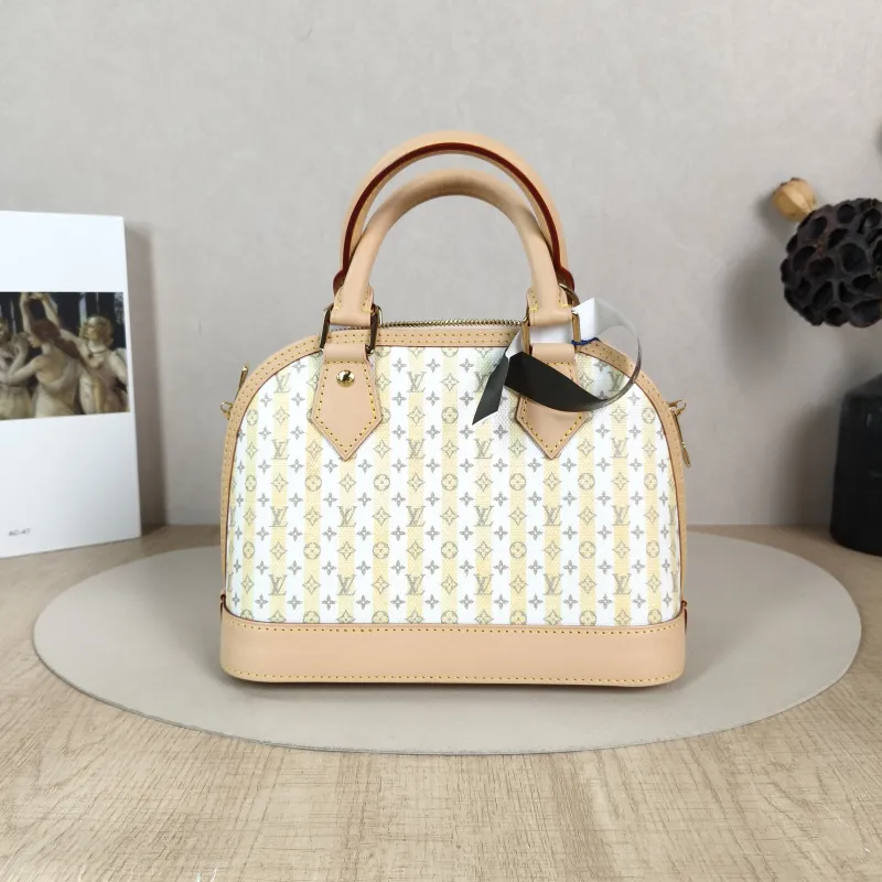 Louis Vuitton Top Handle Bag Alma BB Yellow White Canvas BB 23.5 × 11.5 × 17.5 cm — cover view 2 of 6