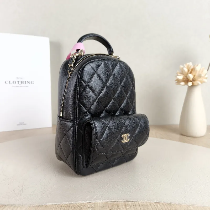 Chanel Backpack mini Backpack Collection Black Grained Calfskin One Size 13 × 9 × 18 cm — cover view 3 of 5