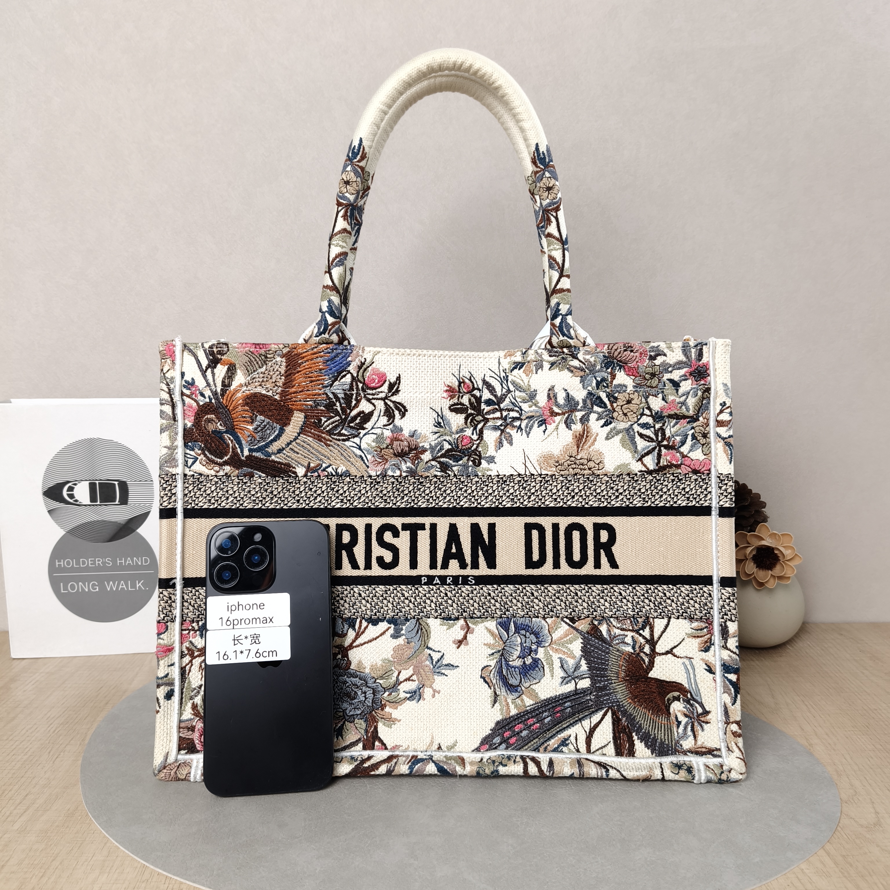 DIOR Top Handle Bag Book Tote Embroidered Colorblock Medium36 × 16.5 × 27.5 cm — cover view 2 of 6