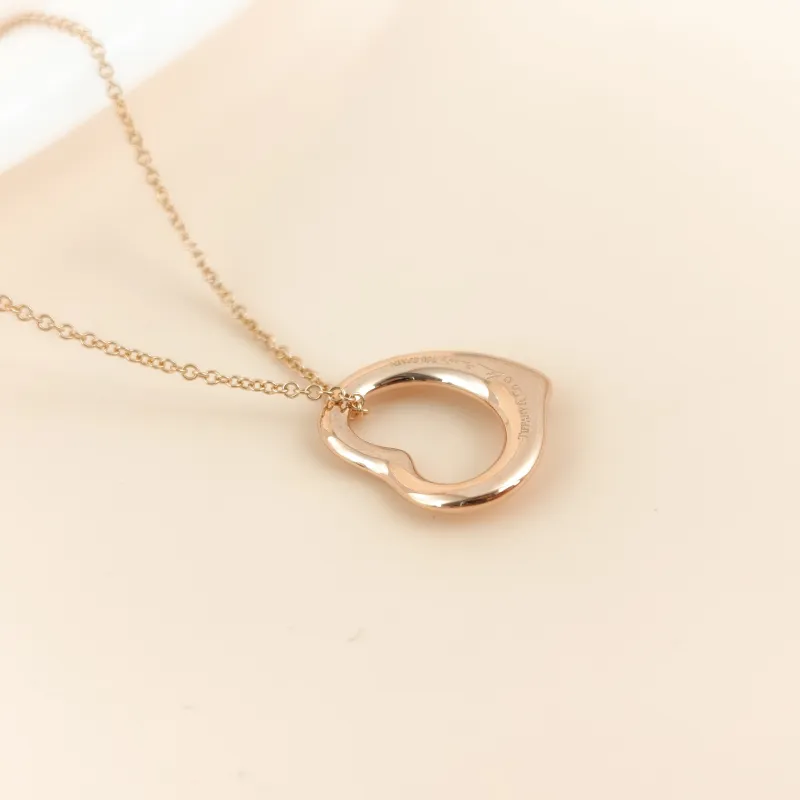 Tiffany&Co. Necklace Elsa Peretti Collection Open Heart Necklace Gold 18k One Size 45cm โ cover view 7 of 9