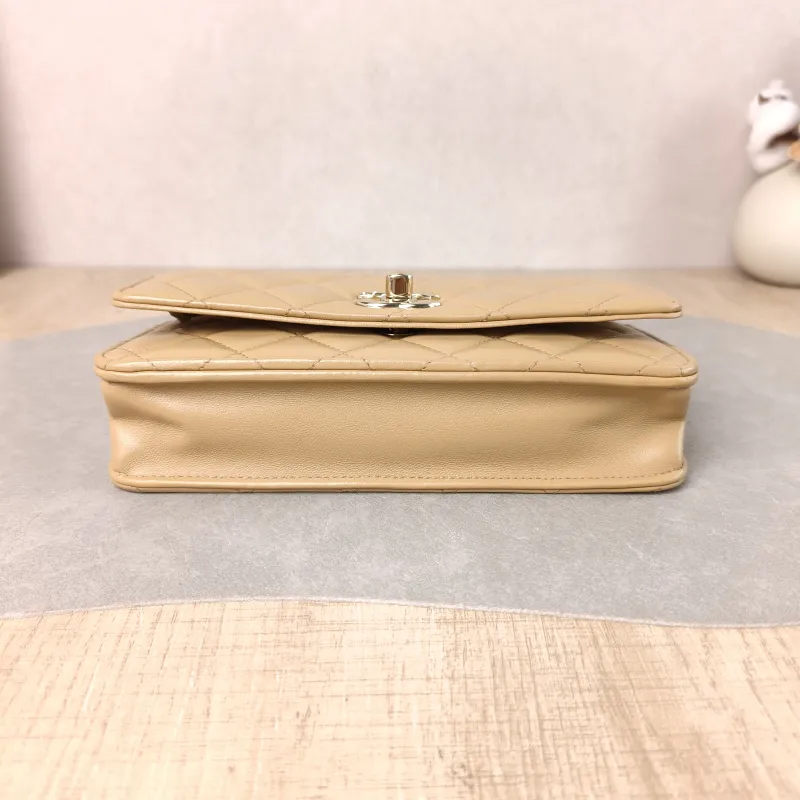 Chanel Crossbody Bag trendy cc woc Taupe Lambskin One Size 19.2 × 3.5 × 12.3 cm — cover view 3 of 6